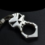 Mini Titanium Knuckle Duster Skull Portable EDC Tool Keychain