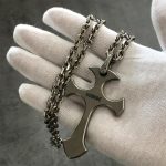 GODEDC Titanium Cross Necklace with Knuckle Duster Pendant for Self Defense - Image 5