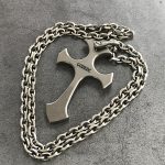 GODEDC Titanium Cross Necklace with Knuckle Duster Pendant for Self Defense
