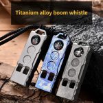 Titanium Adventure Whistle High-Decibel Compass Survival Tool - Image 2