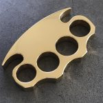 Polished Brass Self-Defense Knuckle Duster Everyday Carry Tool - Image 2