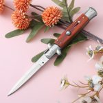 Outdoor Folding Knife 7Cr13Mov Resin Painted Wood Pocket Knives - Image 2