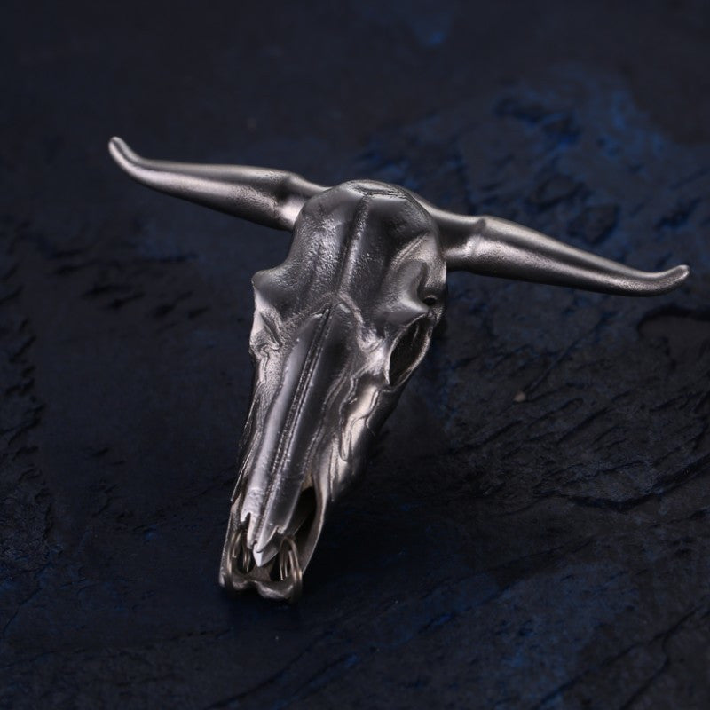 EDC Tool Bullhead Pocket Knife with Keychain Backpack Charm - Image 2