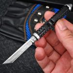 Damascus Blade Mini Pocket Knife for Survival and Wilderness Adventures – Bild 4