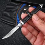 Damascus Blade Mini Pocket Knife for Survival and Wilderness Adventures – Bild 5