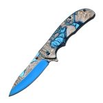 Deer Engraved Handle Folding Knife Outdoor Defense Pocket Tool - Image 2
