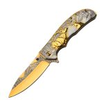 Deer Engraved Handle Folding Knife Outdoor Defense Pocket Tool - Image 11