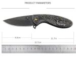 Deer Pattern Folding Knife for Hunting and Outdoor EDC Pocket Tool - Image 5
