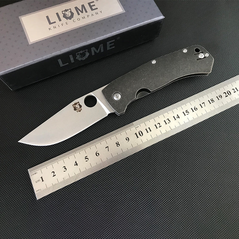 Liome Titanium Grip D2 Steel Blade Camping Knife – Bild 5