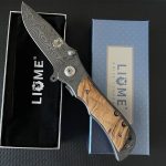 Liome Folding Tactical Knife with Damascus Grip for Camping - Imagen 2