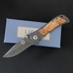 Liome Folding Tactical Knife with Damascus Grip for Camping - Imagen 3