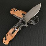 Liome X50 Steel Folding Knife with Wood Handle for Outdoor Survival - Image 4