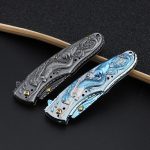 Mermaid Design Handle Folding Knife for Outdoor Camping and Hunting EDC Tool - Image 3