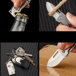 Miniature Folding Knife Pendant with Keychain and Bottle Opener