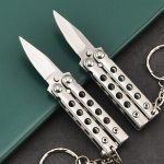 Portable Folding Training Knife Keychain with Uncut Blade - immagine 2