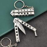 Portable Folding Training Knife Keychain with Uncut Blade - immagine 3