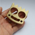 Small Brass Smiley Face Knuckle Duster for Self-Defense - Image 2