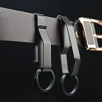 Black Steel Belt Clip EDC Keychain for Men