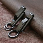 Black Steel Belt Clip EDC Keychain for Men - Image 8