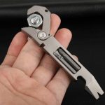 Titanium EDC Wrench Screwdriver Pry Bar Multi-Tool Bottle Opener Stress Reducer - Image 3