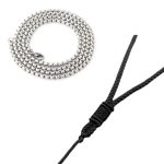 Stainless Steel Chain Pendant with Black Neck Strap