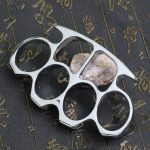Thickened Rope and Brass Knuckle Duster Four Finger Self-Defense Tool