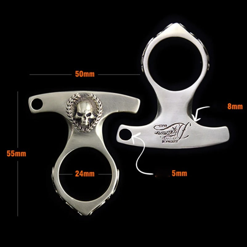 Durable Retro Skull Brass Knuckle Guard EDC Tool - Image 6