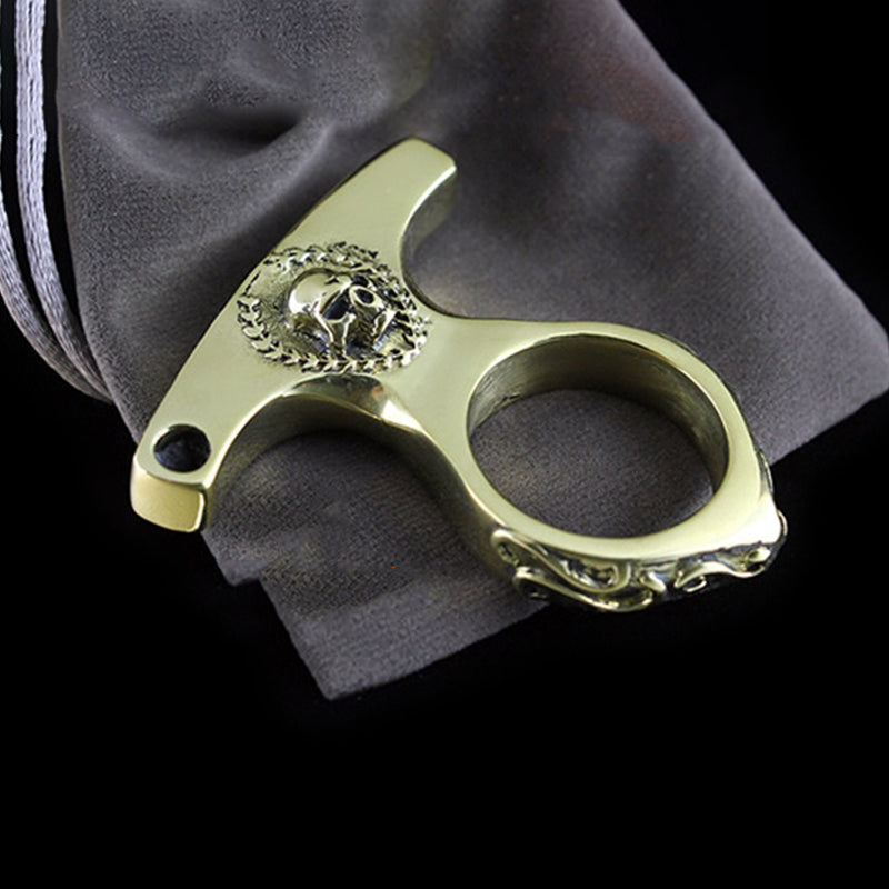 Durable Retro Skull Brass Knuckle Guard EDC Tool - Image 8