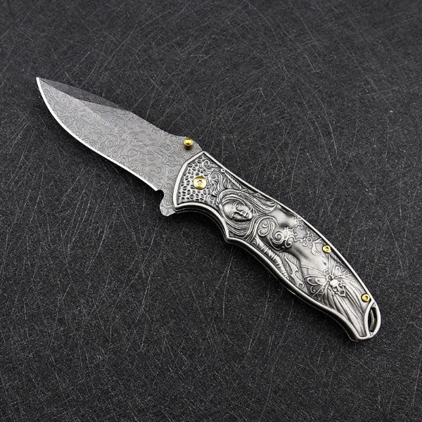 War Goddess Handle Folding Knife for Outdoor Hunting and EDC Tool – Bild 3