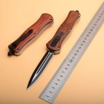 Wooden Grip Emergency Breaker Blade Camping Knife - Image 4