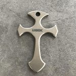 GODEDC Titanium Cross Necklace with Knuckle Duster Pendant for Self Defense - Image 3