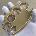 Polished Brass Self-Defense Knuckle Duster Everyday Carry Tool