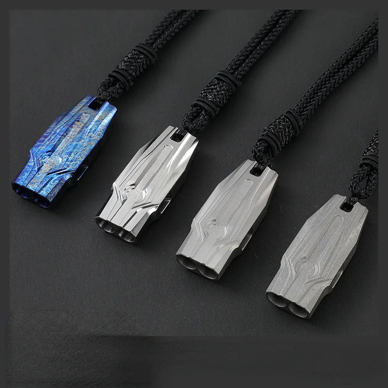 fb4c72f6897d35434183fdeac7def40d High-Decibel Titanium Whistle Outdoor Survival Pendant - Image 1