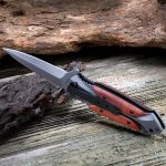 Outdoor Camping Knife with Wooden Handle - Imagen 4